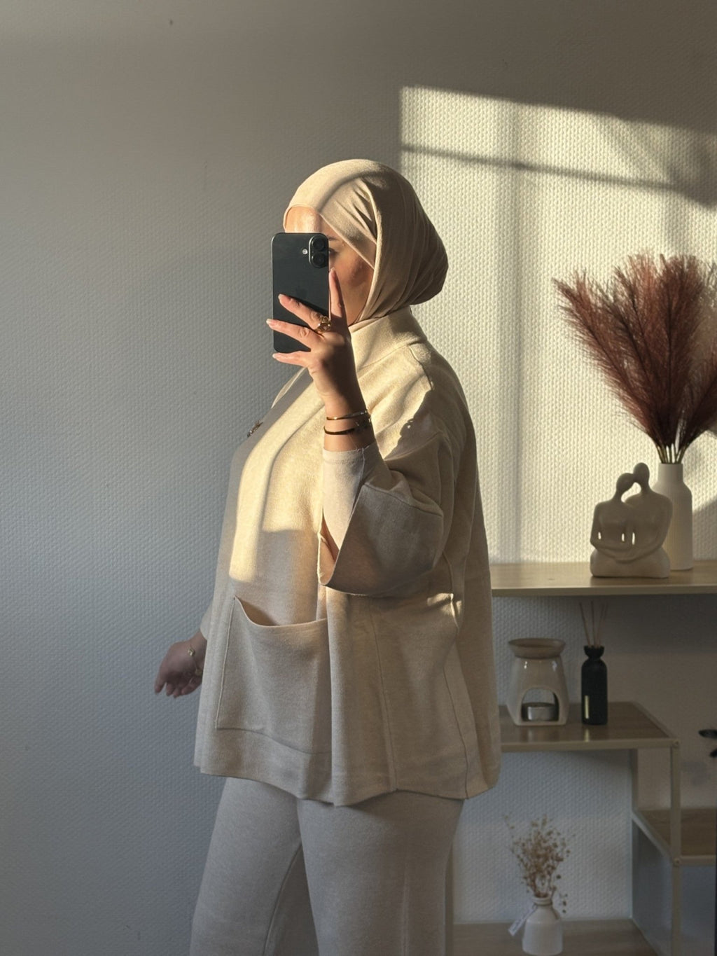✨ Ensemble oversize élégant &amp; confortable – Beige naturel - VËLYA Paris