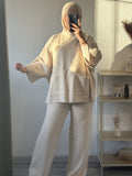 ✨ Ensemble oversize élégant &amp; confortable – Beige naturel - VËLYA Paris