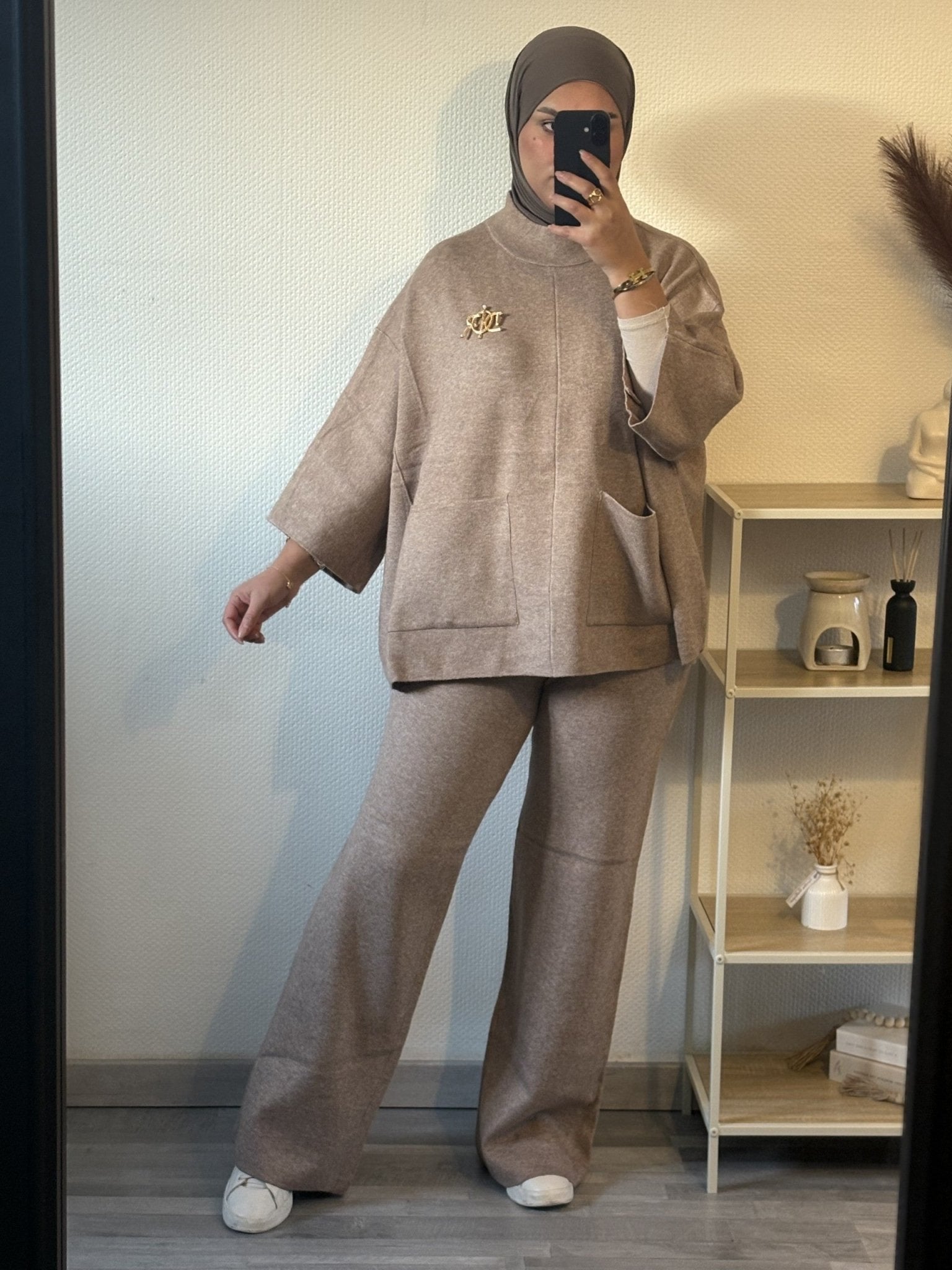 ✨ Ensemble oversize élégant &amp; confortable – taupe naturel - VËLYA Paris