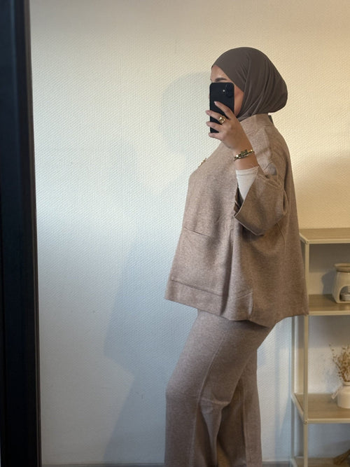 ✨ Ensemble oversize élégant &amp; confortable – taupe naturel - VËLYA Paris